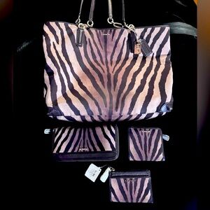 Four piece Coach Tote and Wallets set